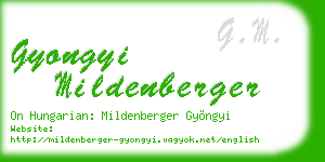 gyongyi mildenberger business card